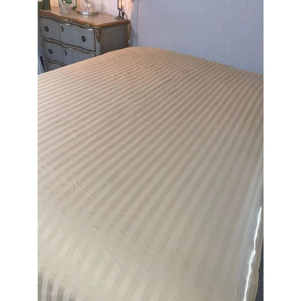 Charter Club Striped Sateen Duvet Cover in Light Beige